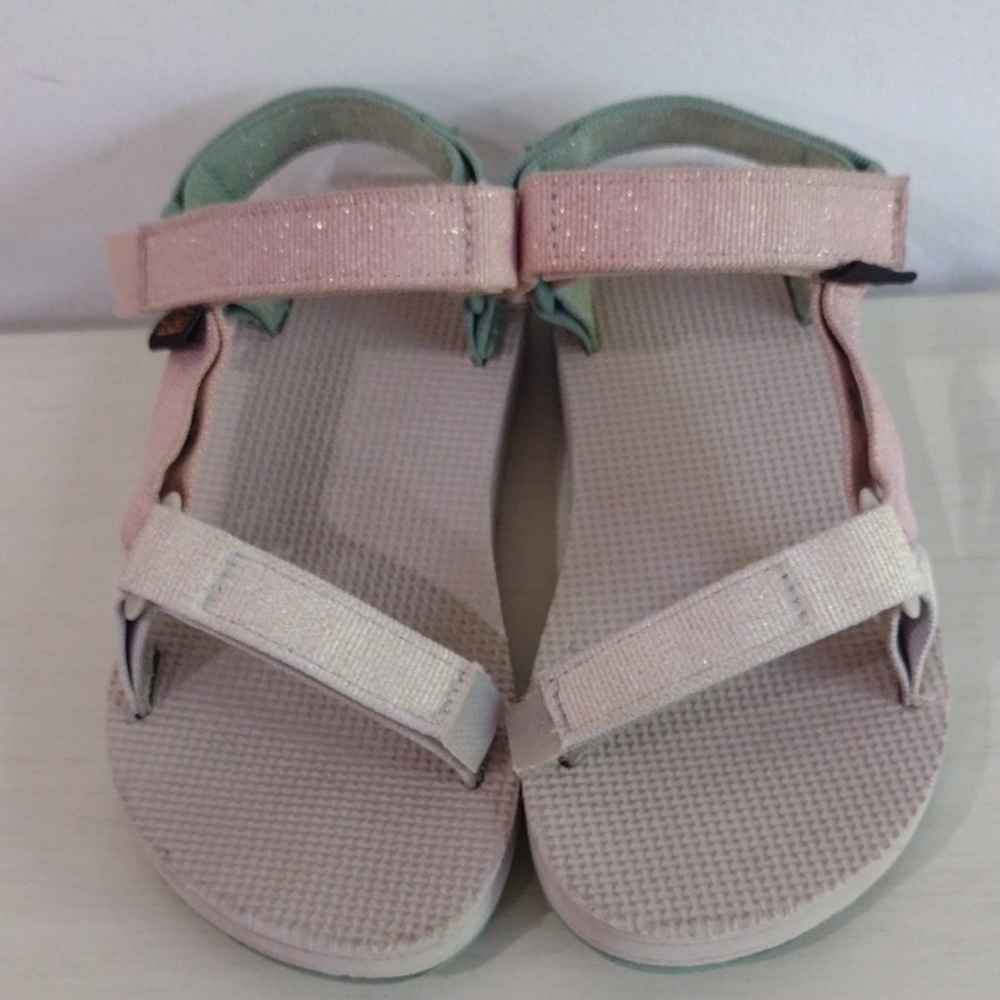 Girls' Pink Glitter Adjustable Strap Sandals